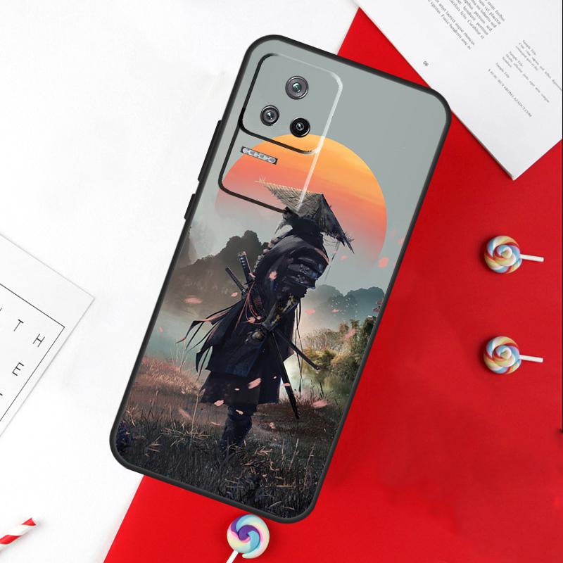 Japan Samurai Ninja Cover For Xiaomi 11T 12T 13T 14T Pro 13 14 15 Ultra POCO X7 Pro X3 X5 X6 F5 F6 M6 Pro Case