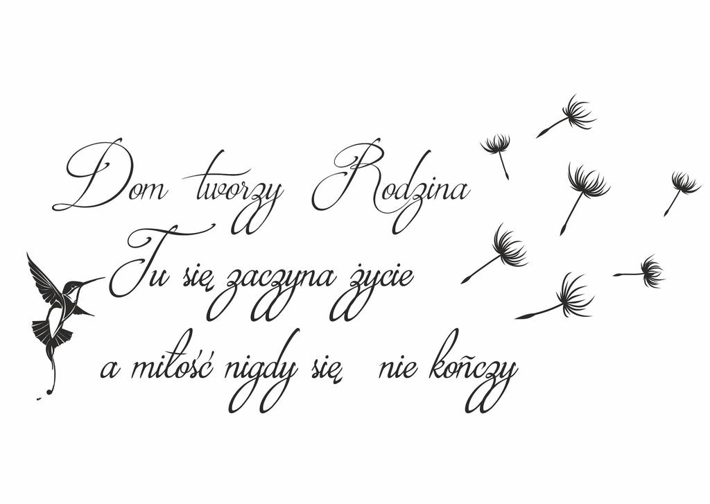 Naklejki na ścianę dom tworzy rodzina love miłość dmuchawce 100x50cm nc_005