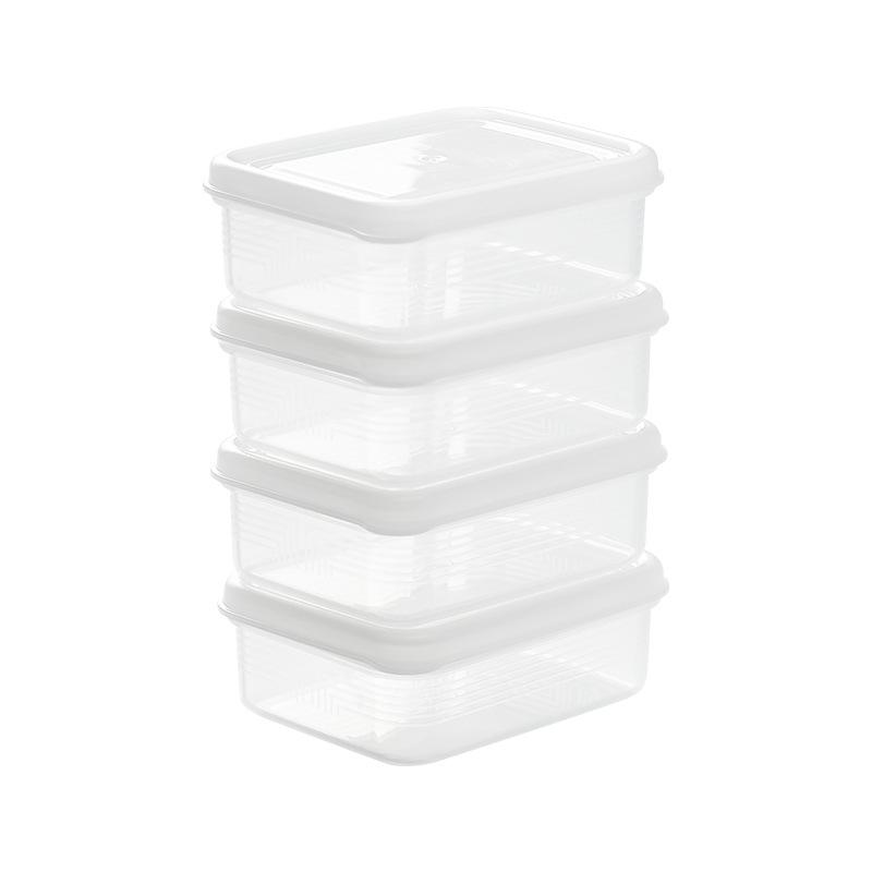 PP5 Food Grade Freezer Meat Storage Containers, 4-Piece Refrigerator Organizer Set