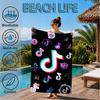 Neon Music Note  Beach Towel, Microfiber Beach Towel, Perfect For Pool, Beach, Travel, Home Decor Beach Party Fan Gifts