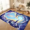 Space Cosmic Theme Crystal Velvet Floor Rug Personalized Custom Name Text Warm Carpet Home Decoration