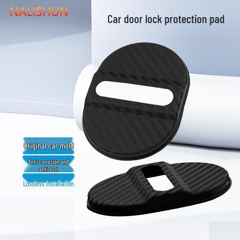 Tyst stötdämpande bil dörrlås skydd och stötdämpningsdyna