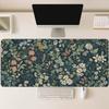 Vintage Dark Floral Pattern Large Gaming Mouse Pad Non Slip Rubber Base Extended Desk Mat For Pc Laptop Gaming Office Workspace