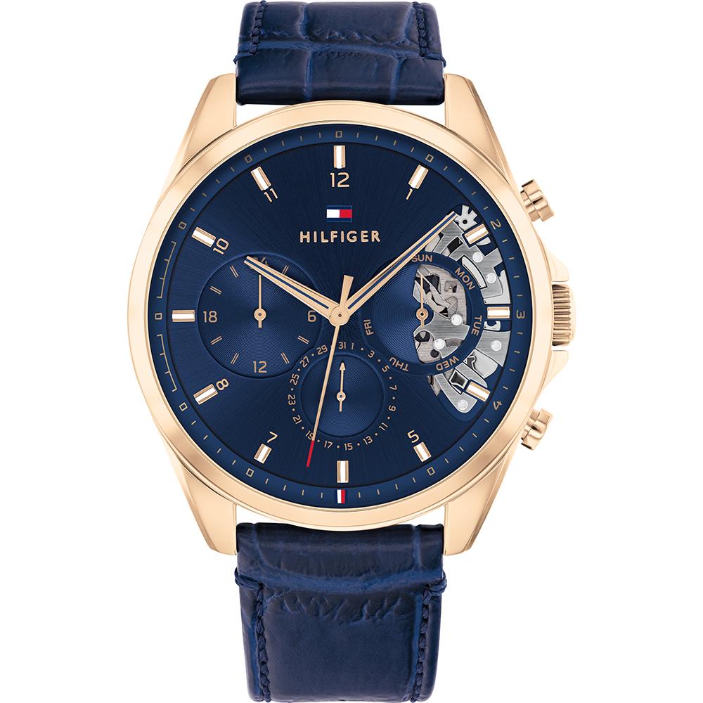Tommy Hilfiger Baker Blue Dial Blue Leather Strap Men s Quartz Watch 1710451 синий