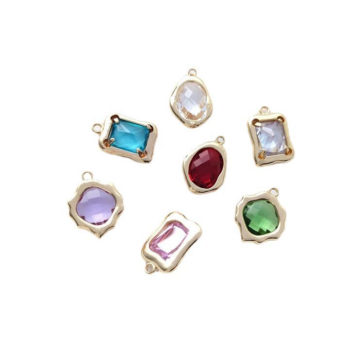 14K Gold-Filled Colorful Zircon 'Lover Bean' Pendant - DIY Necklace Charm