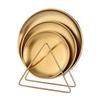 Fruit Cake Dish Round Plate Stainless Steel Spit Bone Dish Dining Table Garbage Plate Household Snacks Fruit Plate