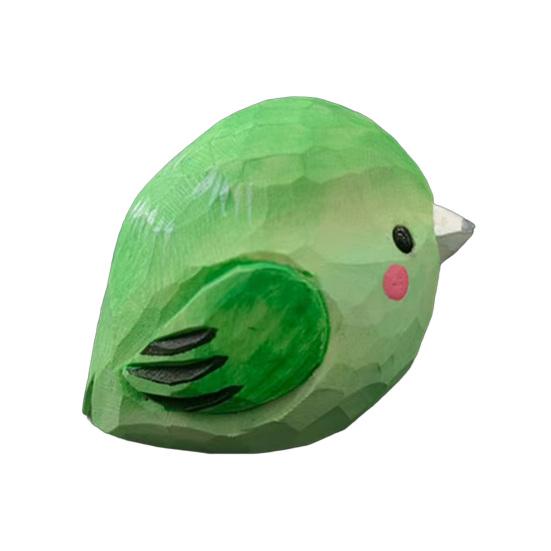 Mini Wood Carving Bird Ornament Hand-Carved Painted Bird Figurine Statue Sculpture Home Office Desktop Decoration Ornament
