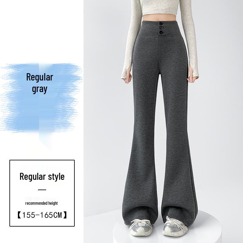 

Spring Women s High-Waisted Micro-Flare Cotton Pants - Slimming, Floor-Length Bell Bottoms M