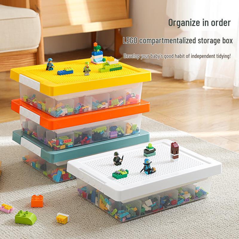Lego Small Part Storage Box with Lid - Multi-Layer Organizer for Children's Building Blocks