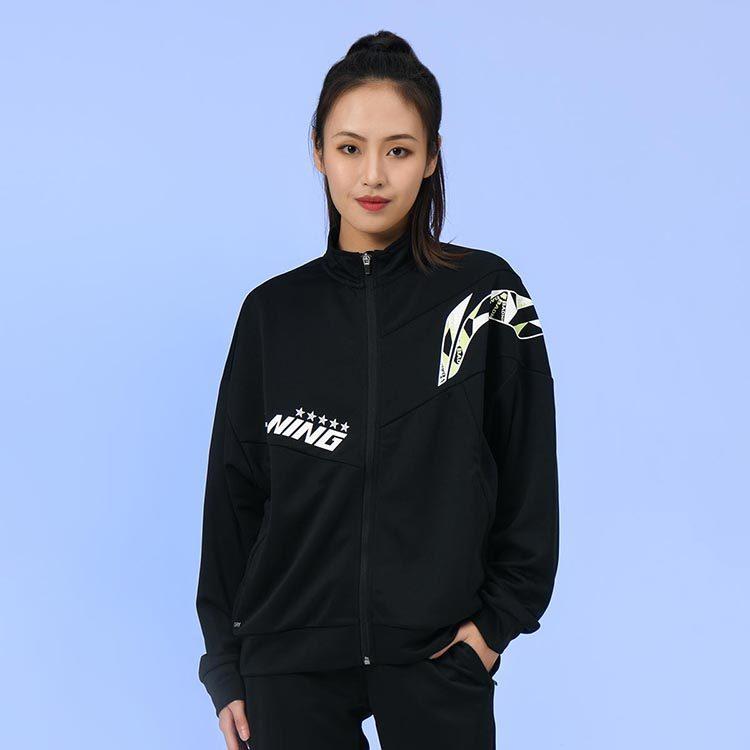 Li Ning Jackets Women's Black Stand Collar Moderate Other AWDS364-1