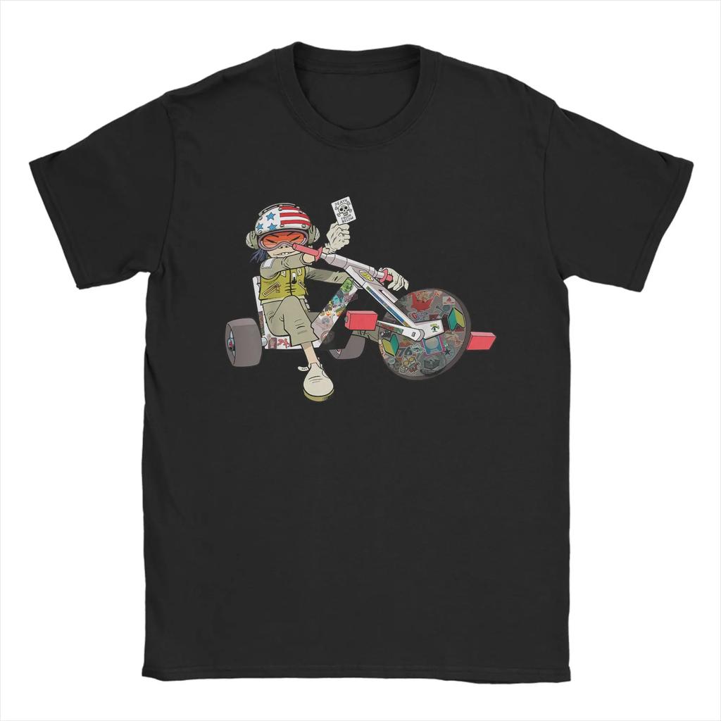 Gorillaz Unisexs Noodles Trike Tshirt Unisex Creative 100 Cotton Tees Round Collar Short Sleeve T Shirt Plus Size Tops