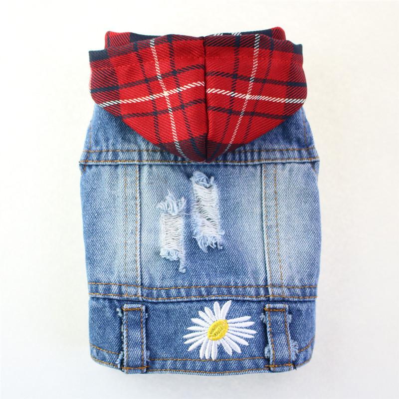 

European and American pet cats, small and medium-sized dogs, dog clothes, handsome denim vest jacket, popular in spring, autumn and winter XXL