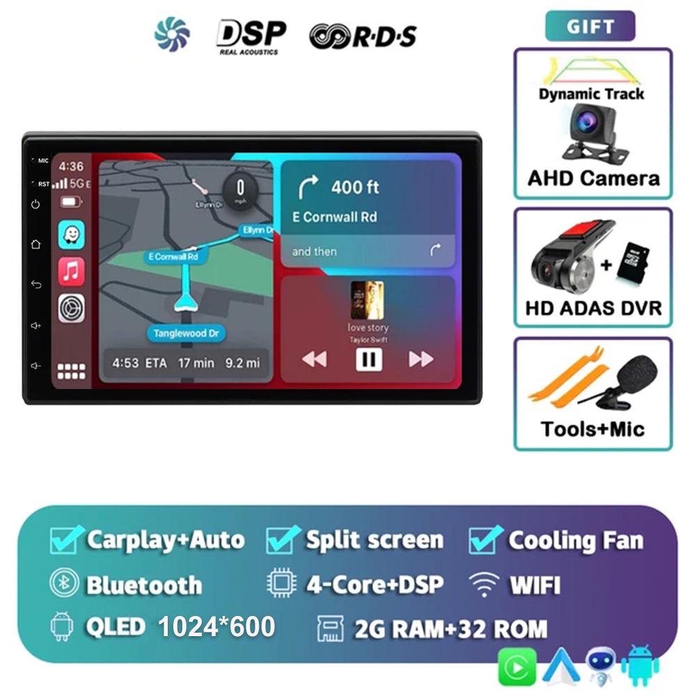 7 Inch 2 Din Android 13 Auto Car Radio Multimedia Video Universal Stereo Carplay GPS For Volkswagen Nissan Hyundai Kia Toyota