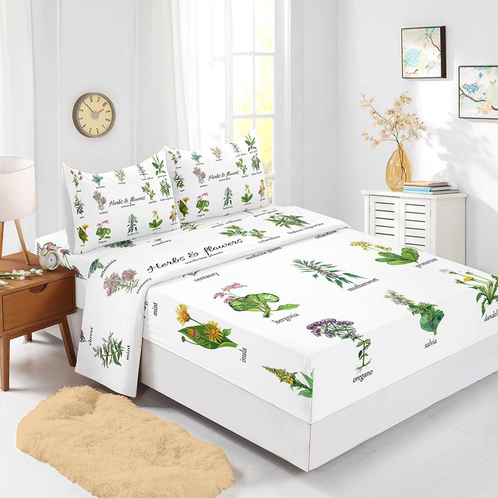 Four-Piece Mattress Set 3D Digital Printing Mattress Protective Cover Specimen Butterfly Mattress