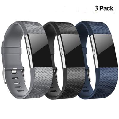 3 ks/sada náhradních silikonových řemínků pro Fitbit Charge 2 Band