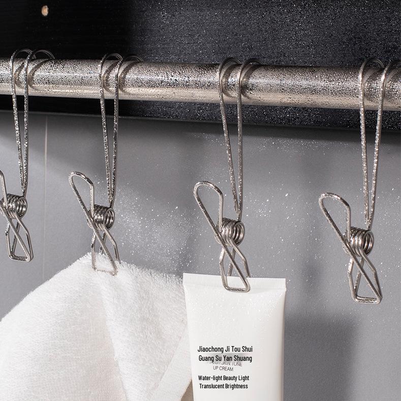 Stainless Steel Windproof Hook & Clip for Clothesline or Documents