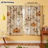 2PCS Halloween Fall Curtains, Ghost Pumpkin, Digital Print, Bedroom Living Room, Office, Kitchen, Bathroom, Rod Pocket