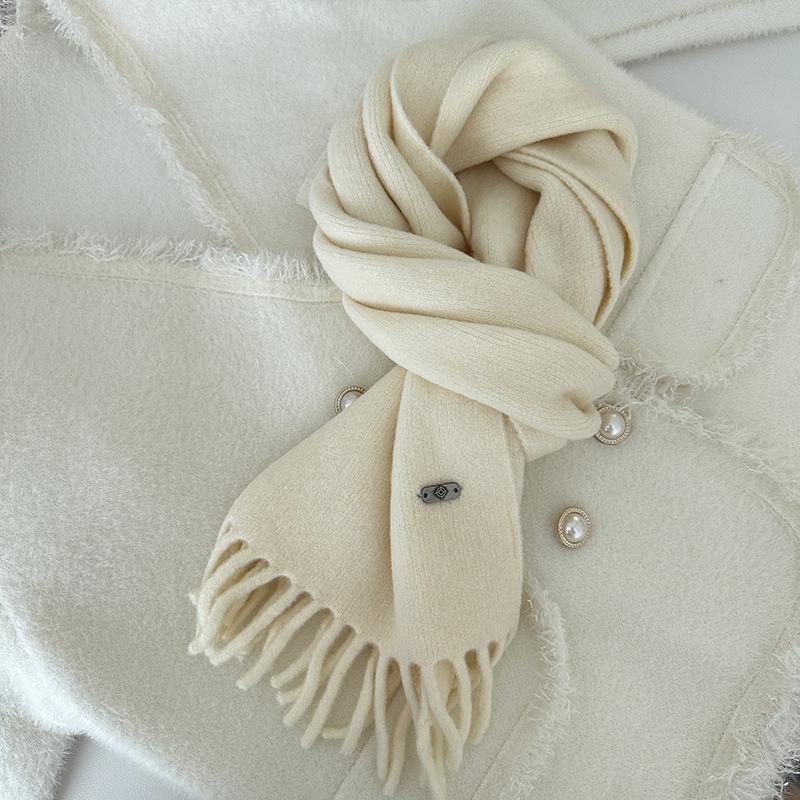 

High Quality Korean Chic Thicken Warm Women Simple Scarf Casual Outdoor Solid Women Wrap Soft Imitation Cashmere Shawl Female 160 20cm