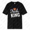 St Patricks Day King and Queen Printed Cotton TShirt Matching Couple Outfit Lovers Shamrock Husband Wife Tee Mr and Mrs Tops