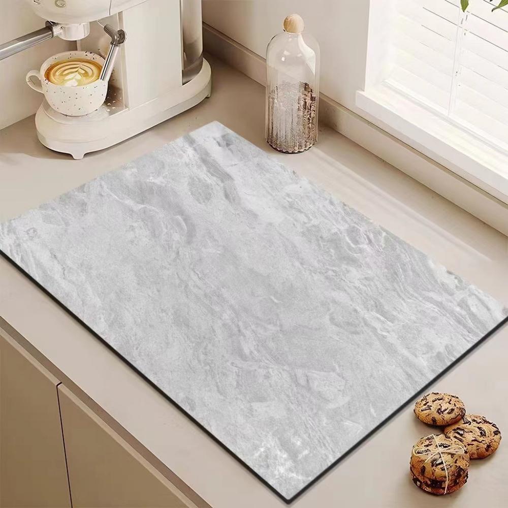1pcs Household Light Luxury Marble Draining Countertop Diatomite Absorbent Non-Slip Table Mat Kitchen Counter Drain Mat