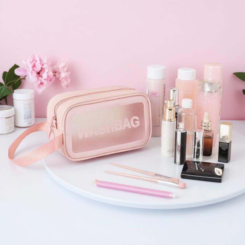 

Large Capacity Waterproof Cosmetic Bag for Women Travel Toiletry Organizer Makeup Storage Pouch Durable PU Material