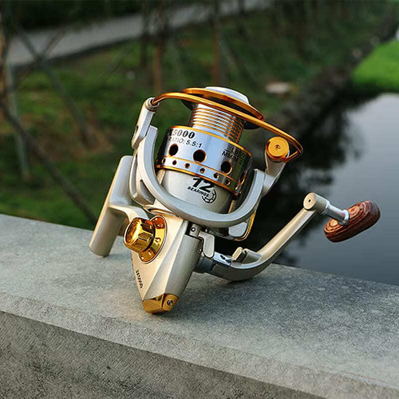 Neu Spinning Angelrolle Metallspule 12BB 5,5:1 getriebe Verhältnis Links/Rechts Austauschbare Griff Kein Backlash Angeln Reel Spule Angelgerät