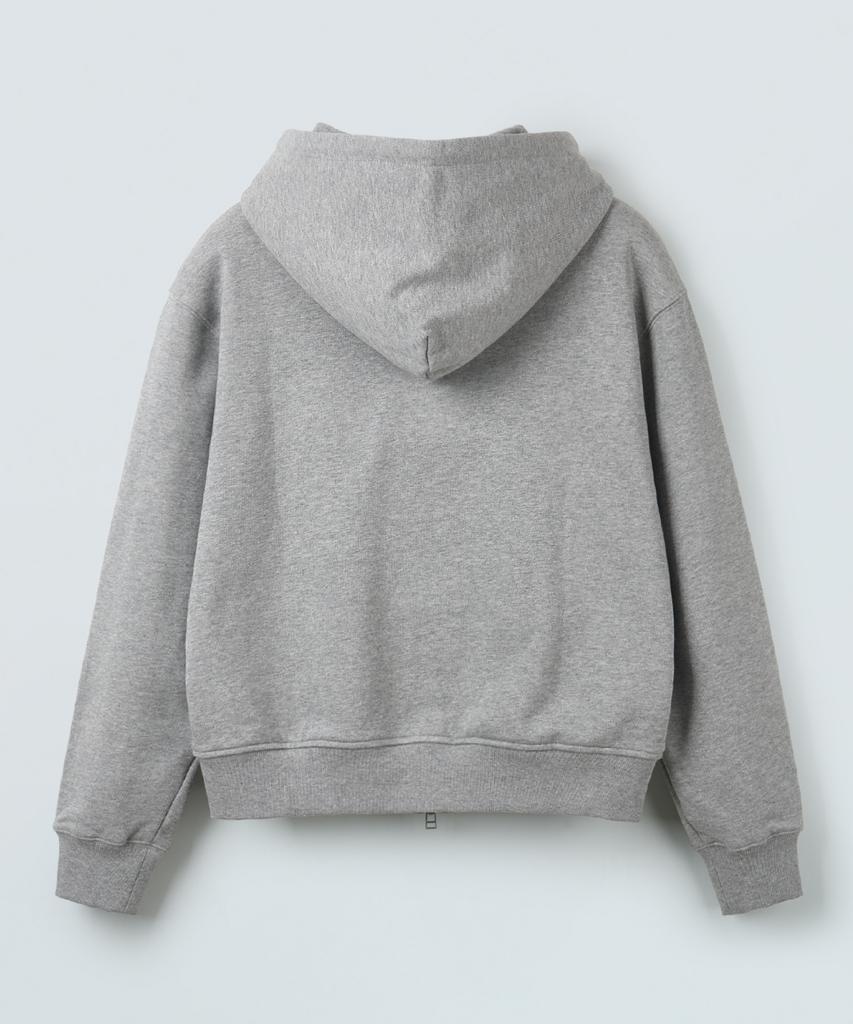 Piari Heavy Cotton Two-Way Button Zip-Up Hoodie (Gray)