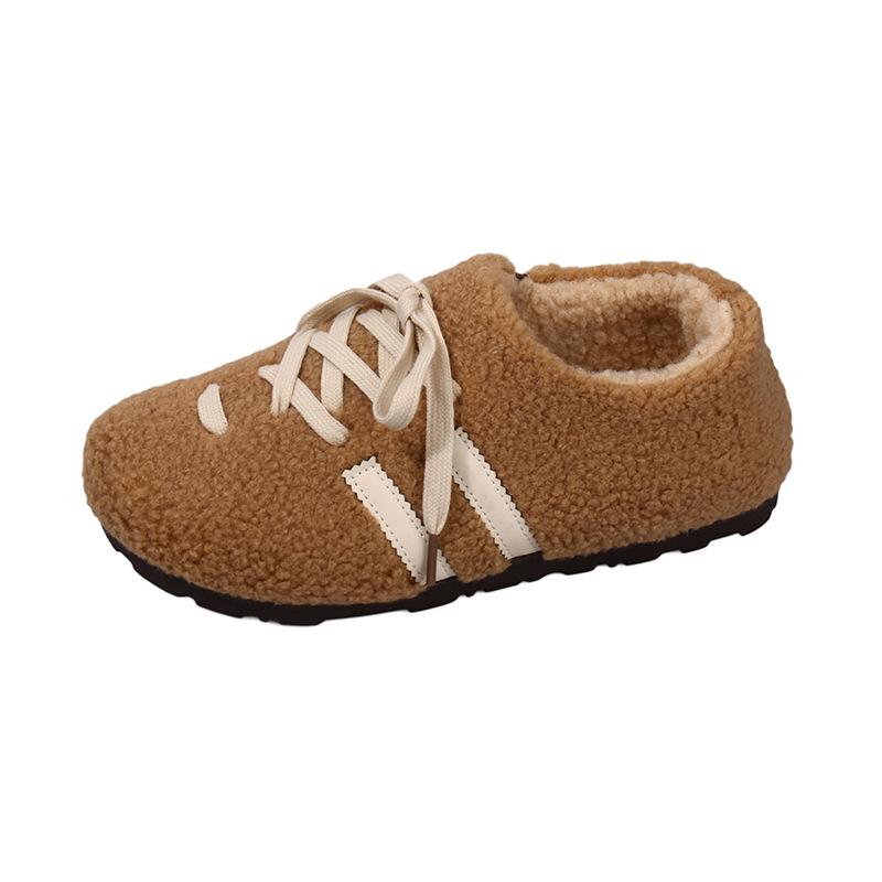 26 Winter fleece thickened fluffy shoes women's fleece thickened warm retro Birkenstock cotton shoes lightweight beanie shoes