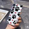 Black Paw Prints with Red Hearts Phone Case for Samsung Galaxy S26 S25 S24 S23 S22 S21 S20 FE Plus Lucency TPU Protection Cover
