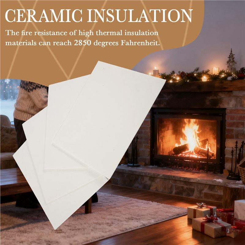 ABBY-Papel de Junta para Alta Temperatura, Tablero de Aislamiento de Fibra, Tablero Ignífugo con Calificación de 2850℉ Blanco 25X18cm Para Chimenea DIY