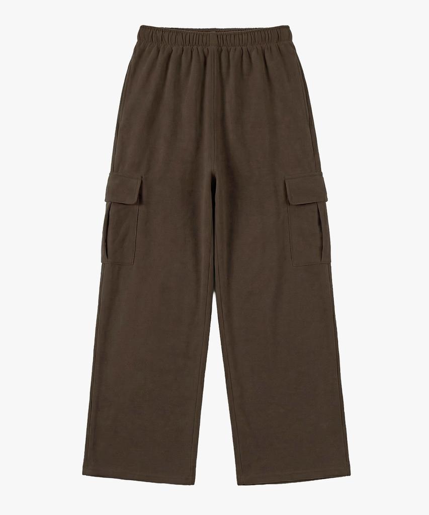 Deoseutoli [Double Brushed] Wide Cargo Pants (Brown)