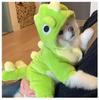 New Small Dinosaur Transforming Dog Clothes Autumn Winter Flannel Warm Teddy Cat Pet Clothes Dog Jumpsuits Rompers 1 Sold byShop1