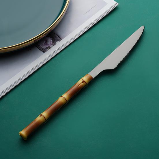 Příbory na jídlo Zrcadlový proces Imitace bambusového nádobí z nerezové oceli Hotel Západní kuchyně Příborová lžíce do jídelny