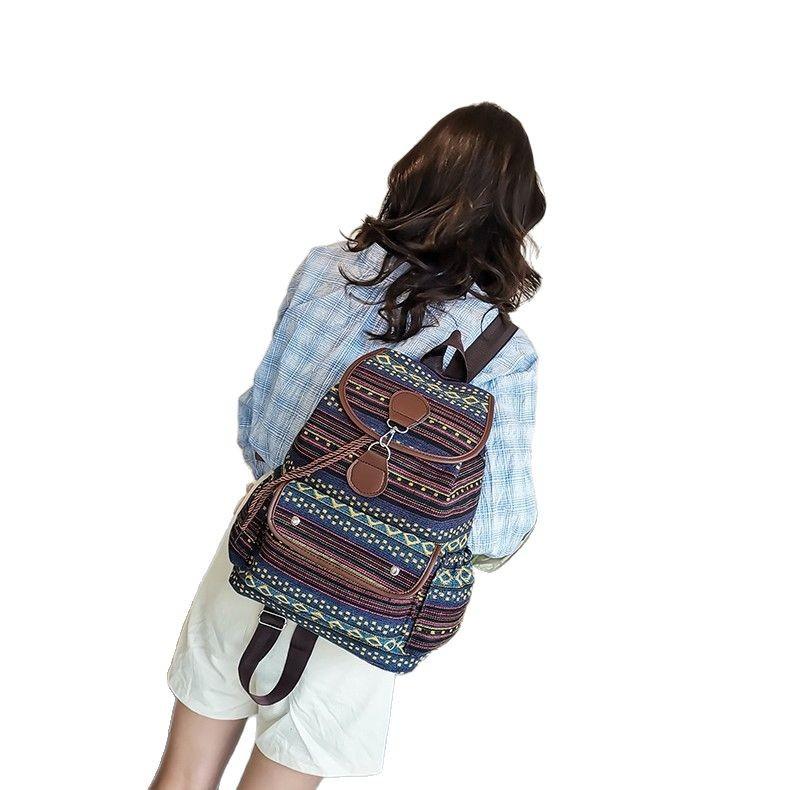 Schultasche Rucksack ethnischer Stil vielseitig Retro College-Stil Schultasche für Studenten Outdoor-Reisetasche lässig große Kapazität modische Tasche
