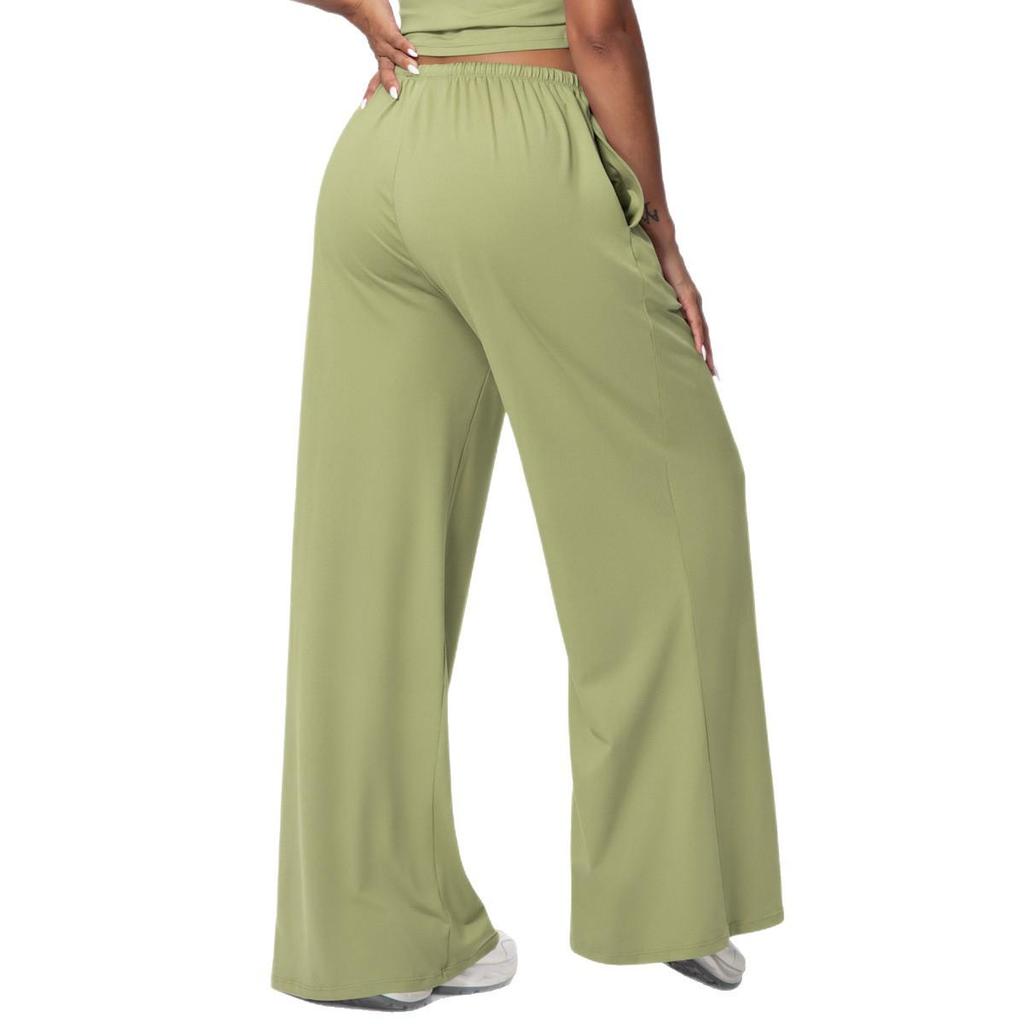 New Loose Fit Wide Leg Yoga Pants with Pockets and Elastic Drawstring