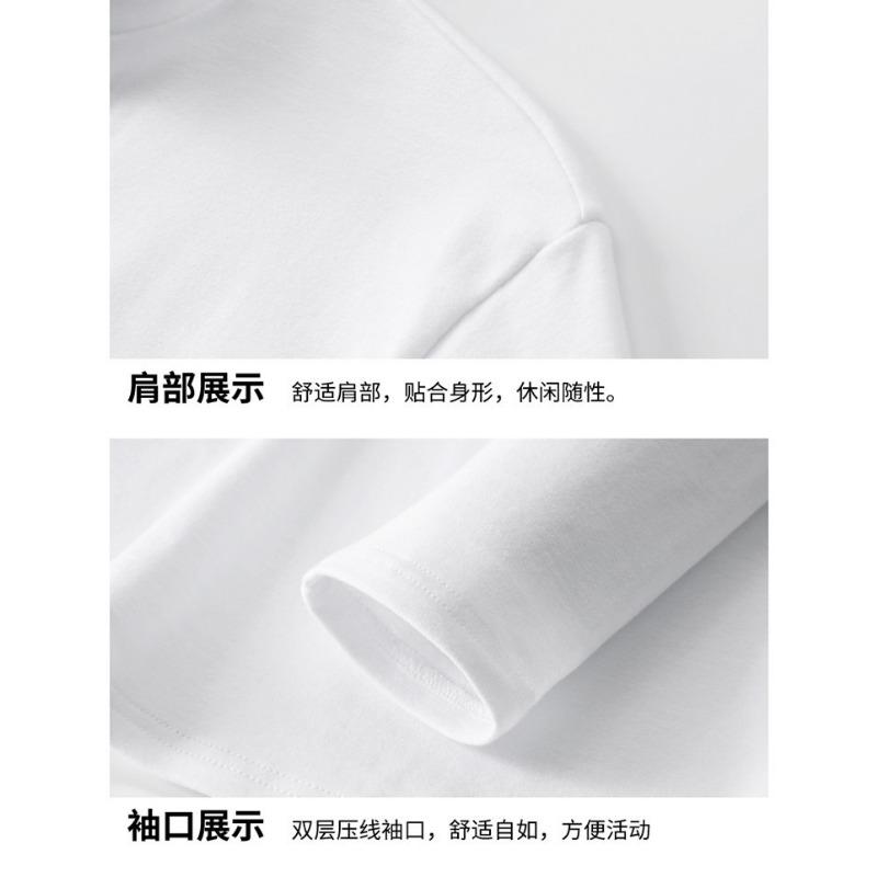 Men S Half High Neck Long Sleeve Cotton Loose Fit T Shirt