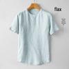 Men's Chinese Style Cotton Linen Short Sleeve Crew Neck T-Shirt - Lightweight, Loose Fit, Summer Top
