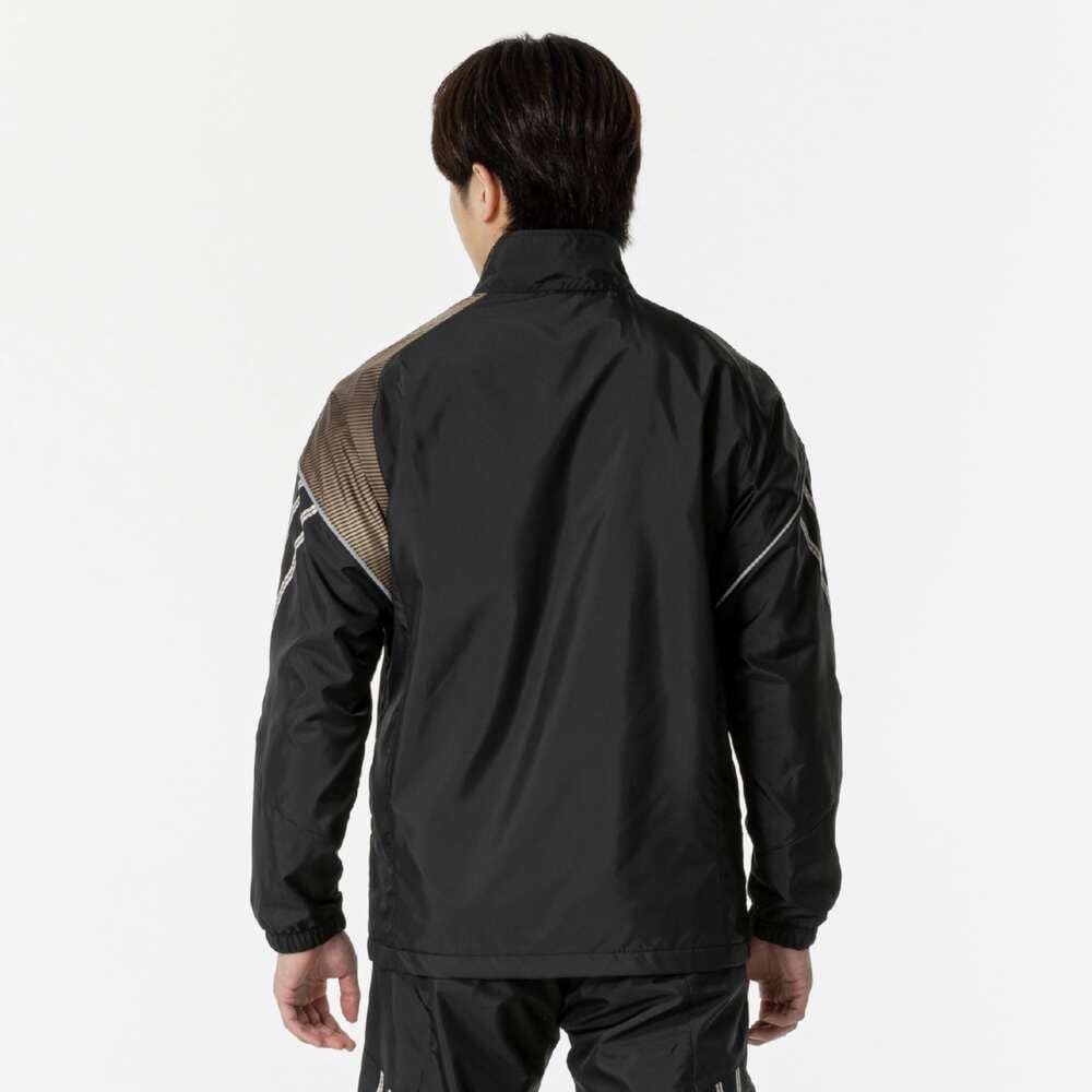 Mizuno Breath Thermo Training Warmer Jacket with and Windproof Black x Size L MC-LINE Moisture-Wicking, Heat-Generating, Water-Repellent, Lining,