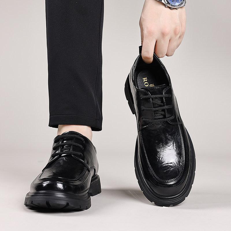 Leather shoes new spring breathable dress British style business casual small leather shoes gentleman 38