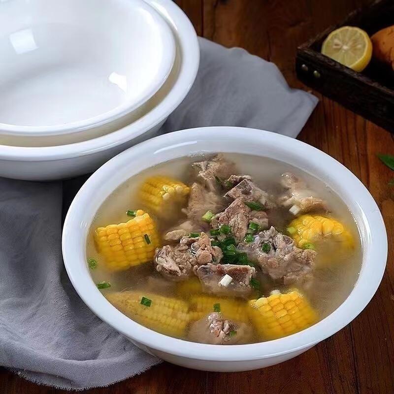 11-inch White Ceramic Commercial Soup Bowl