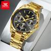 OPK 6024 Original Business Quartz Watch for Men Luminous Waterproof Date Display Stainless Steel Fashion Male Wristwatches