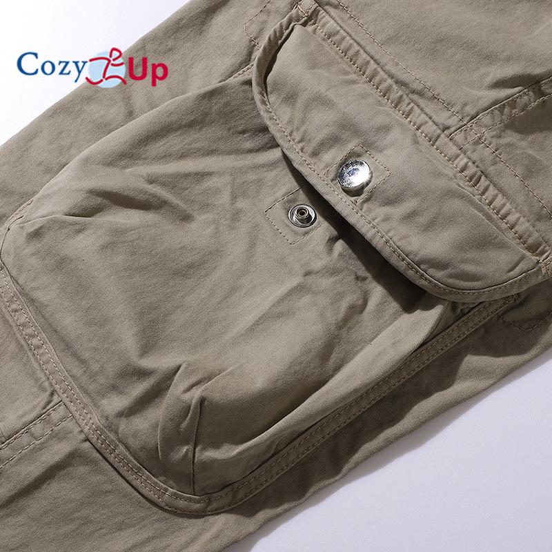 Cozy Up Men's Casual Cargo Pants Joggers Hiking Sweatpants Stretch Elastic Waist Work Pants with 6 Pockets