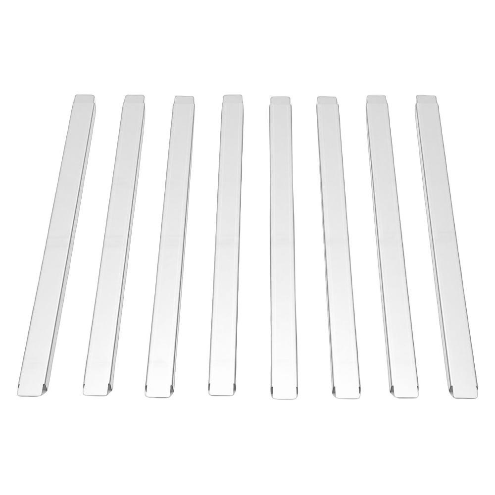 8pcs Stainless Steel Adapter Bar Silver Durable Build Food Service Divider Long Shape Design Reusable Metal Food Divider Rod