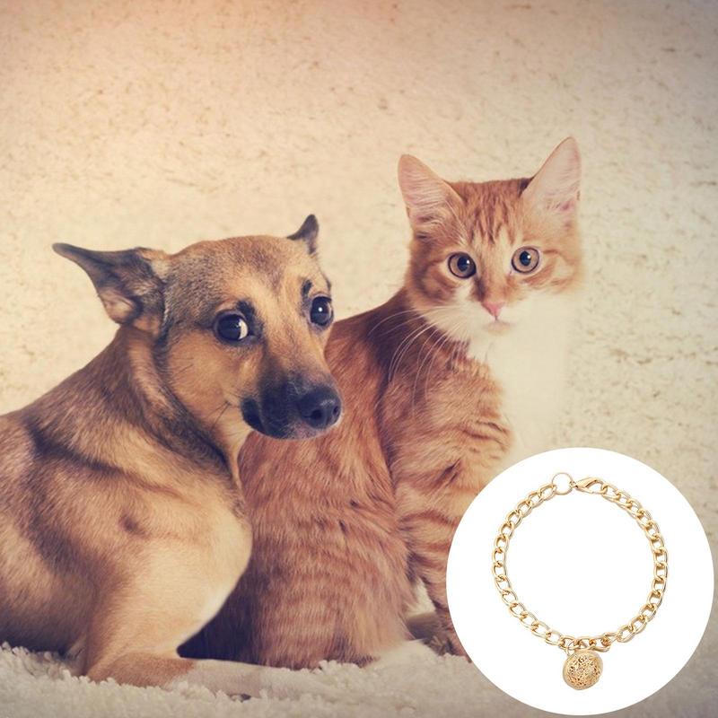Cat Chain Collar With Bell Fashion Design Dog Necklace Collar Cat Necklace Puppy Chain Collar Fashion Jewelry For Cats Dogs