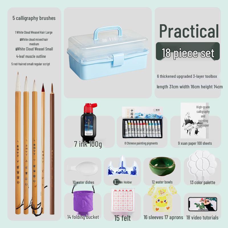 12/24 Color Chinese Ink Painting Set for Beginner and Elementary Art Students