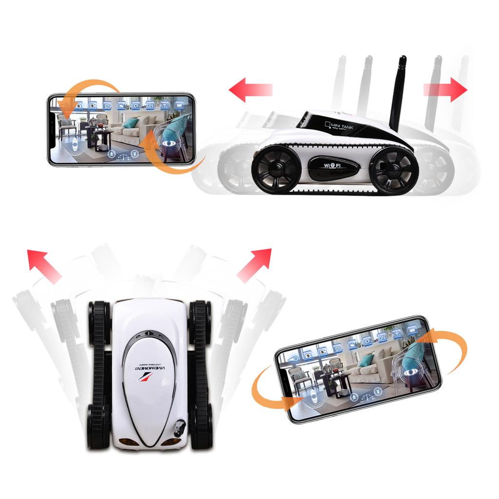 Wifi Mobile Phone Remote Control Four-channel Real-time Transmission Camera Small Tank Crawler Walking