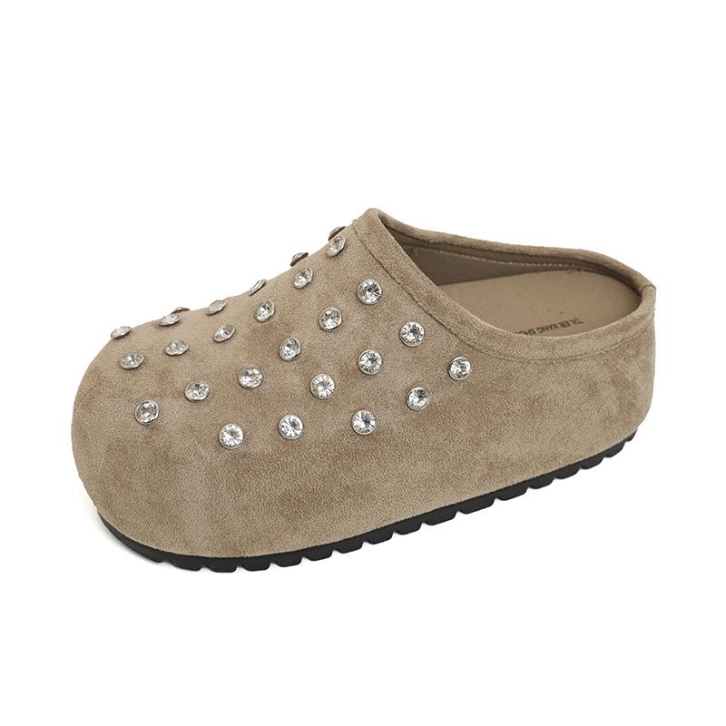 Thick-soled inner height increase Birkenstocks women's shoes new spring ugly cute single shoes bag head half slippers outer wear
