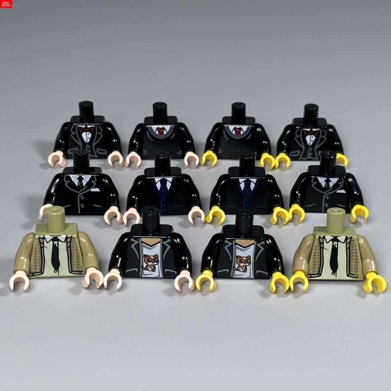5pcs/lot MOC Bricks Torso Suit Body Wear Arms Hands Muscle Chef Cloth Educational Building Blocks Assembled Toys Plastic Dolls