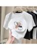 Women's Thickened Pure Cotton Brushed Short Sleeve T-shirt - Stylish Base Layer for Spring, Autumn, and Winter
