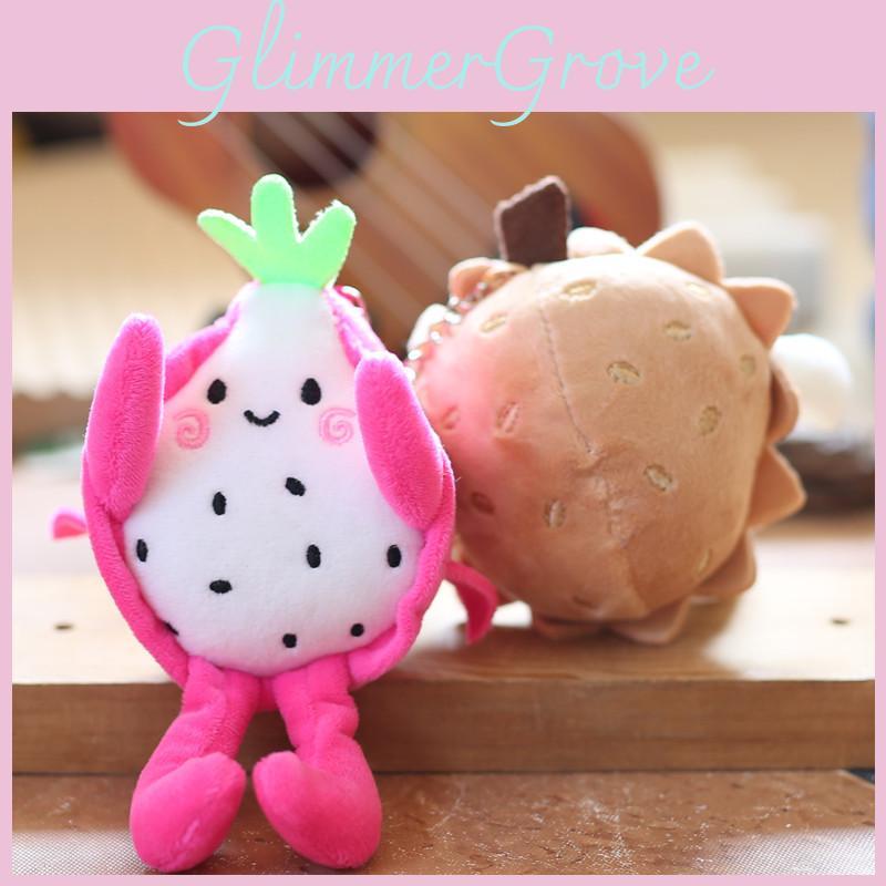 Plush Fruit Dragon Fruit Keychain With Super Soft Short Plush For Kids And Collectors
